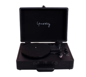 Vinyl Turntable Record Player LP Disc 33/45/78 RPM Bluetooth  Portable Leather Gramophone Phonograph Speaker 3.5mm Antique Retro