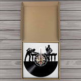 Billiards Vinyl Record Wall Clock Pool Table Handmade Time Clock Billiards Player LED Illumination Decorative Clocks